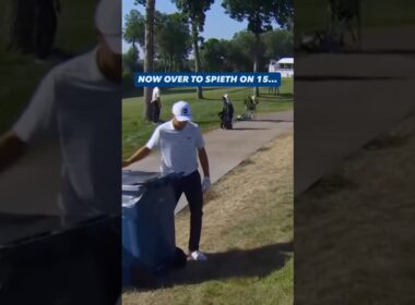 Average Jordan Spieth birdie from a totally normal position 🫡