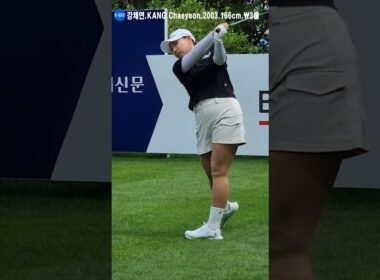 티샷 전 가볍게 빈스윙으로 스윙 최종점검 해보는 강채연프로 #한국 #일본 #골프 #KLPGA #LPGA #JLPGA #골퍼 #스윙 #슬로우모션 #쇼츠 #레슨 #프로 #드라이브