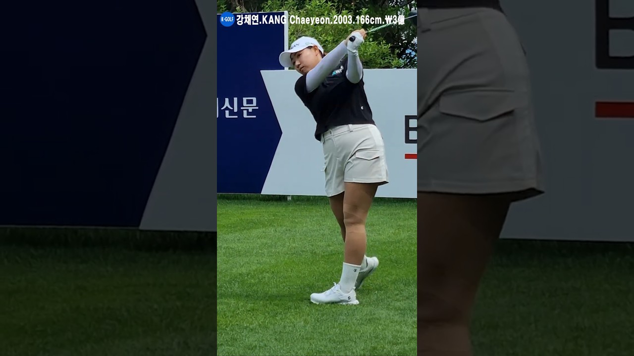 티샷 전 가볍게 빈스윙으로 스윙 최종점검 해보는 강채연프로 #한국 #일본 #골프 #KLPGA #LPGA #JLPGA #골퍼 #스윙 #슬로우모션 #쇼츠 #레슨 #프로 #드라이브