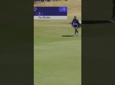 18番の長いバーディパットを沈めた西郷真央プロ⛳️✨