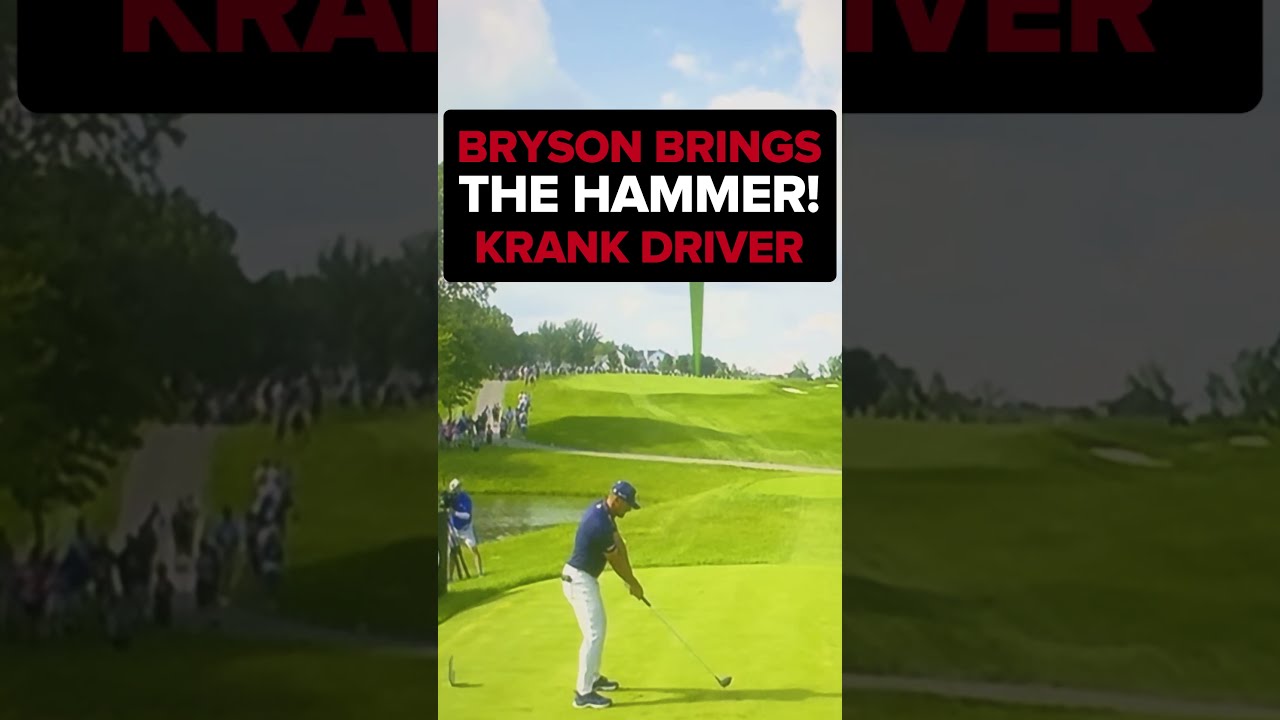 Bryson DeChambeau steps onto the 14th tee absolutely hammers a Krank Formula FIRE PRO TOUR Driver.