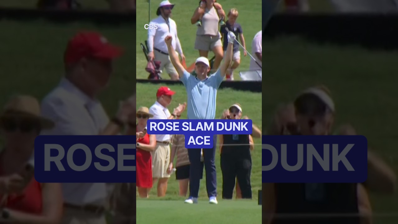 Justin Rose slam dunk ace!