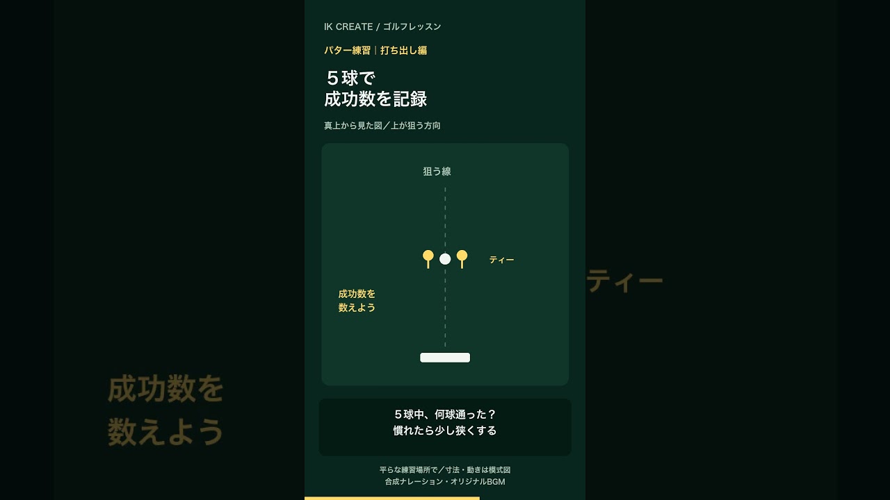短いパットが外れる？ティー2本で打ち出しチェック #ゴルフ #Shorts