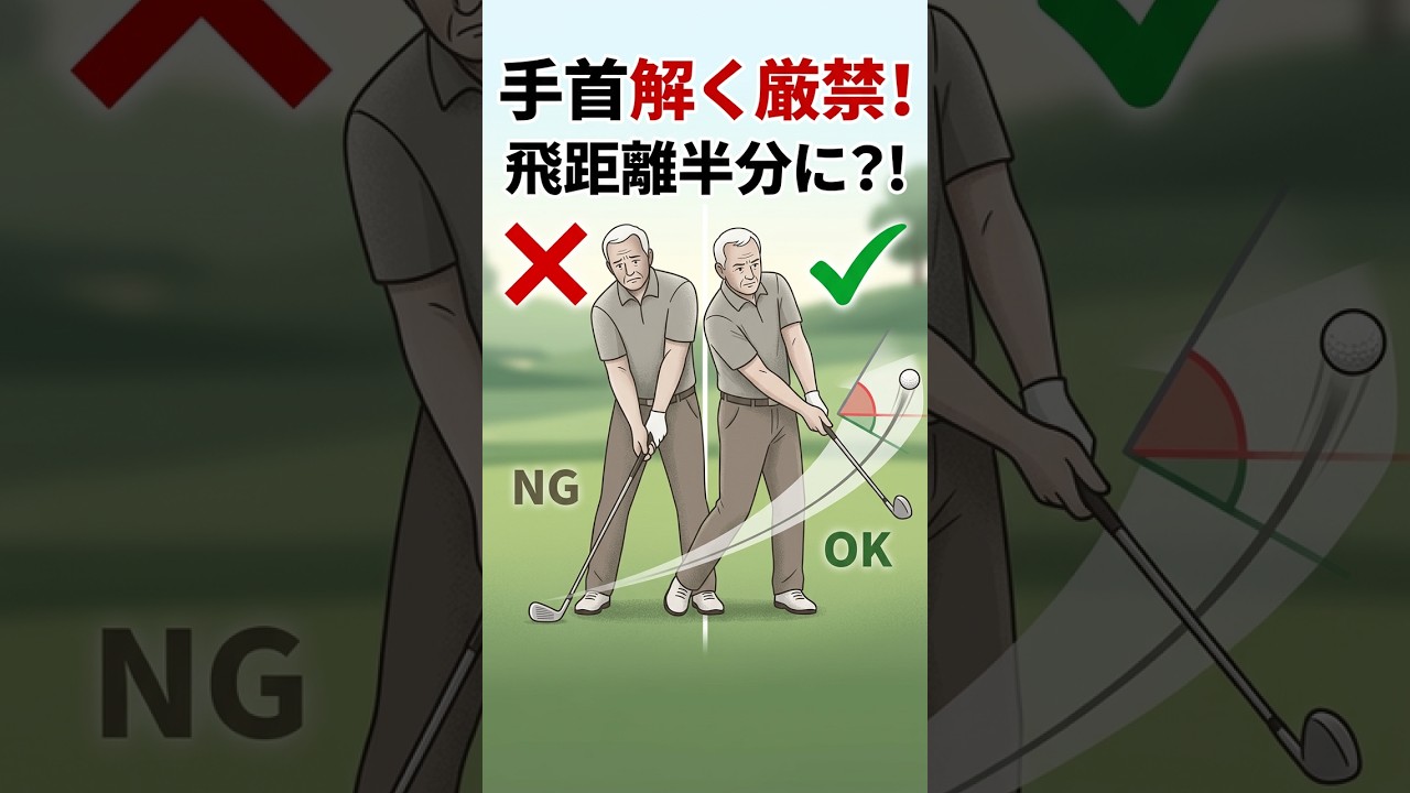 【シニアゴルフ】手首を早く解いたら飛距離が半分になる｜アイアンの飛距離が落ちたと感じる原因は手首の早期解放。インパクト時のロフト角を正しく戻すことで、本来の飛距離を取り戻す方法を解説