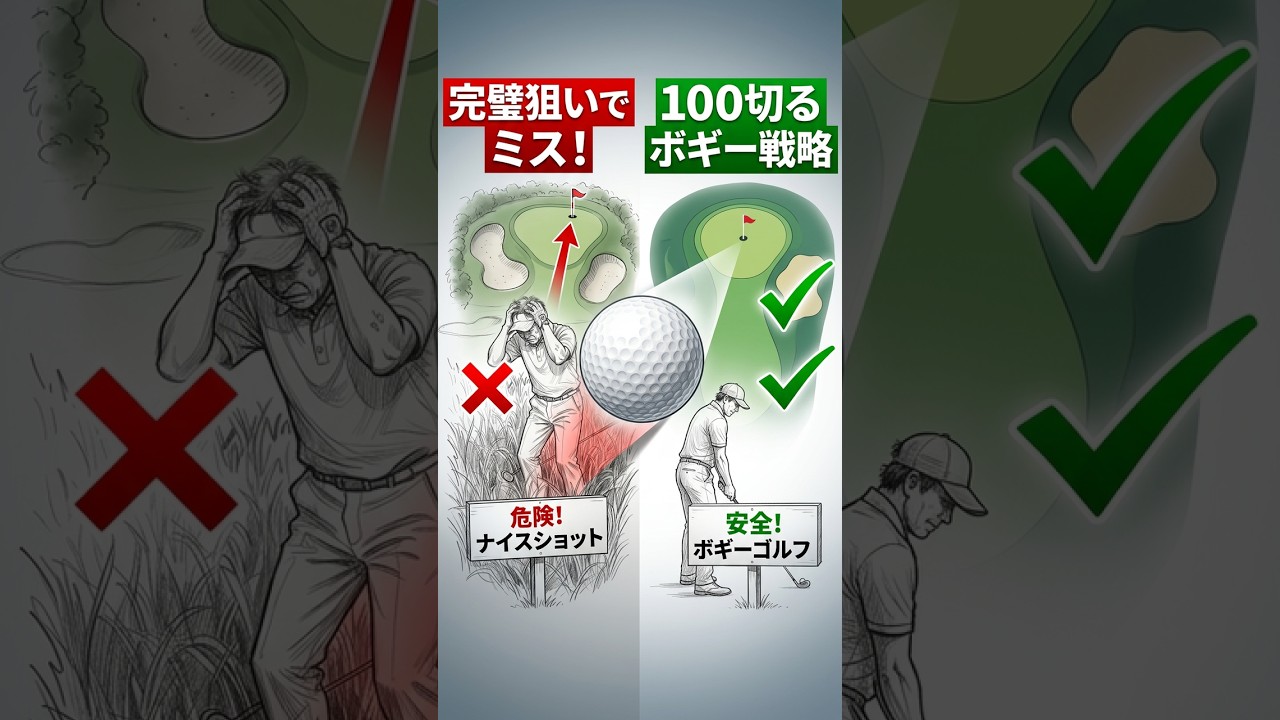 ティーショットを安全にするだけでスコアが変わる｜ゴルフ100切りには「ナイスショットを捨てる」という逆転の発想が必要 #ゴルフ #ドライバー